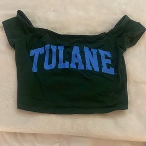 Tulane off the shoulder crop top